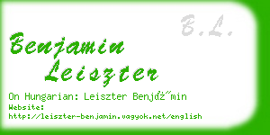 benjamin leiszter business card